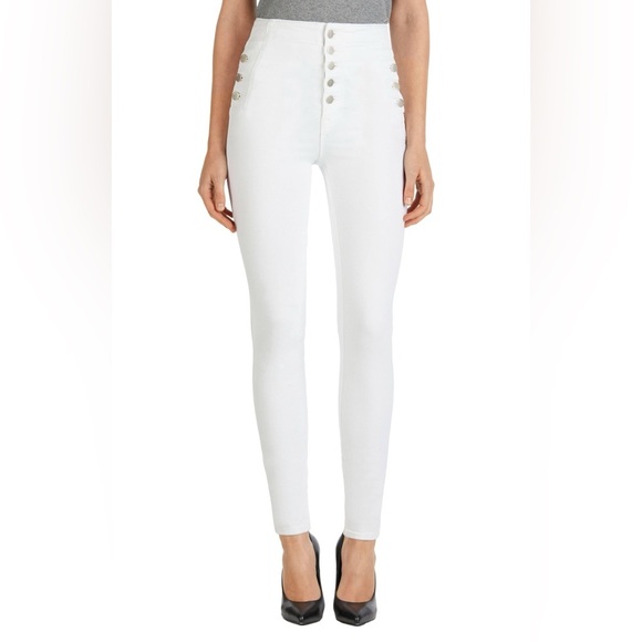 J BRAND Natasha White Button-Detail Women's Skinny Jeans, Size 30 - Picture 1 of 15